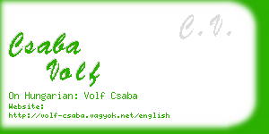 csaba volf business card